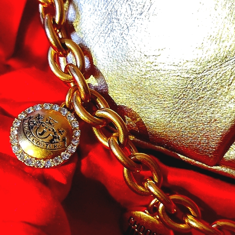 Juicy Couture Luxury  Leather Gold Mini 🛍️ 8 Jumb - Picture 3 of 16